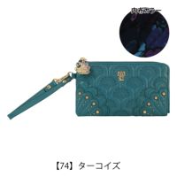 アナスイ フラグメントケース L字ファスナー ピーコック 本革