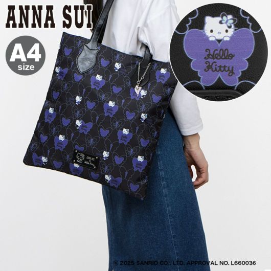 アナスイ ハローキティ トートバッグ A4 レディース <br>317960 ANNA SUI × HELLO KITTY サンリオ キティちゃん 縦型 大きめ 蝶