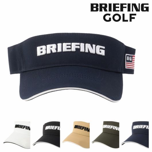 ブリーフィング ゴルフ サンバイザー メンズ ブランド ブラック キャップ ロゴ 刺繍 黒 帽子 BRG251M95 <br>BRIEFING GOLF
