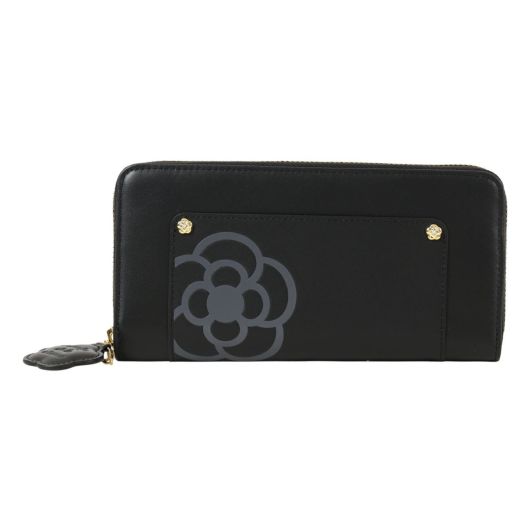 CLATHAS ハウンドトゥース 長財布 CLATHAS クレイサス 財布 長財布 フラップ 本革 ワッフル レザー