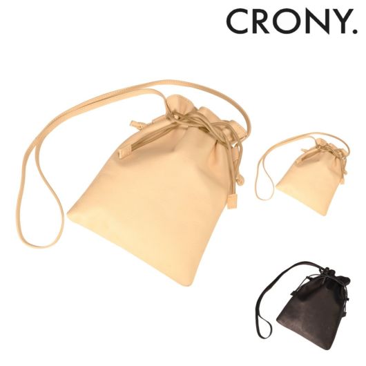 クルニー 巾着 ショルダーバッグ メンズ レディース 日本製 CRNU-05<br>CRONY. 牛革 レザー