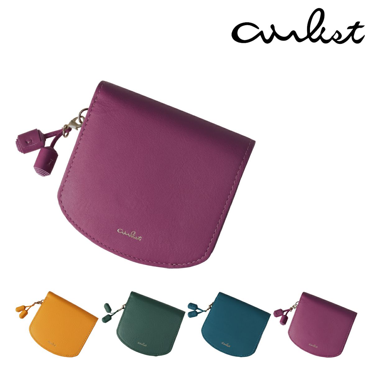 【レビュー投稿で+5％還元】エアリスト 二つ折り財布 本革 コンパクトウォレット レディース 25080 Tassel airlist レザー クリスマス_mp クリスマス_wp エアリスト 二つ折り財布 本革 コンパクトウォレット レディース 25080