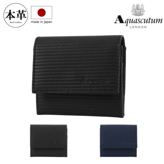 アクアスキュータム 小銭入れ 本革 薄造り メンズ 日本製 <br>aqw-00431 ブリクストン Aquascutum コインケース JAPAN ブランド専用BOX付き