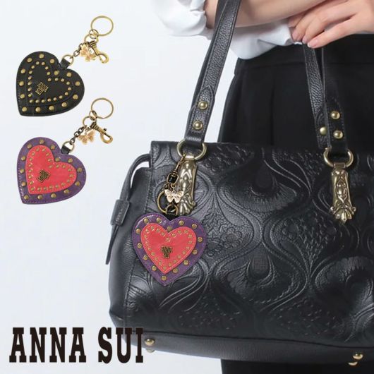 ANNA SUI アナスイ バッグチャーム レディース プレートチャーム ノットチャーム ロッキンチャーム グリーン パープル ブランド 2025年  秋冬 新作 ロック ポップ 可愛い ギフト 318163 ANNA SUI バッグ チャーム y2k グランジ