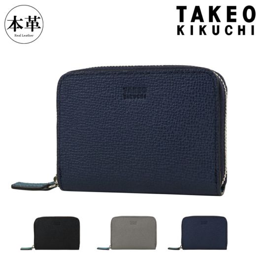 タケオキクチ　小銭入れ ラウンドファスナー バース タケオキクチ 小銭入れ 本革 大きめ メンズ 733603 ビル TAKEO KIKUCHI