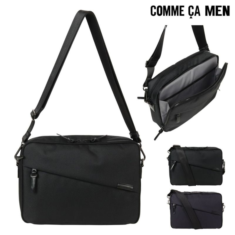 コムサメン ショルダーバッグ 横型 ポーチ メンズ 7136 OBLIQUE オブリック COMME CA MEN 軽量 速乾性 2way カジュアル お出掛け トラベル 旅行 シンプル コムサメン ショルダーバッグ 横型 ポーチ メンズ 7136 OBLIQUE