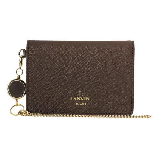 ランバンオンブルー パスケース 三面 本革 リュクサンブール レディース 当社限定カラー 別注  484781 LANVIN en Bleu 定期入れ リール付き 通勤 通学 牛革 レザー ランバンオンブルー パスケース 三面 本革 リュクサンブール