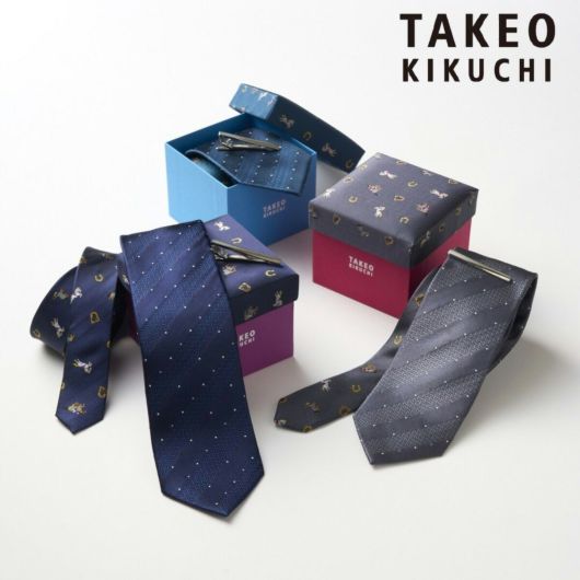 タケオキクチ ネクタイ タイバーBOXセット 馬 干支 125516151