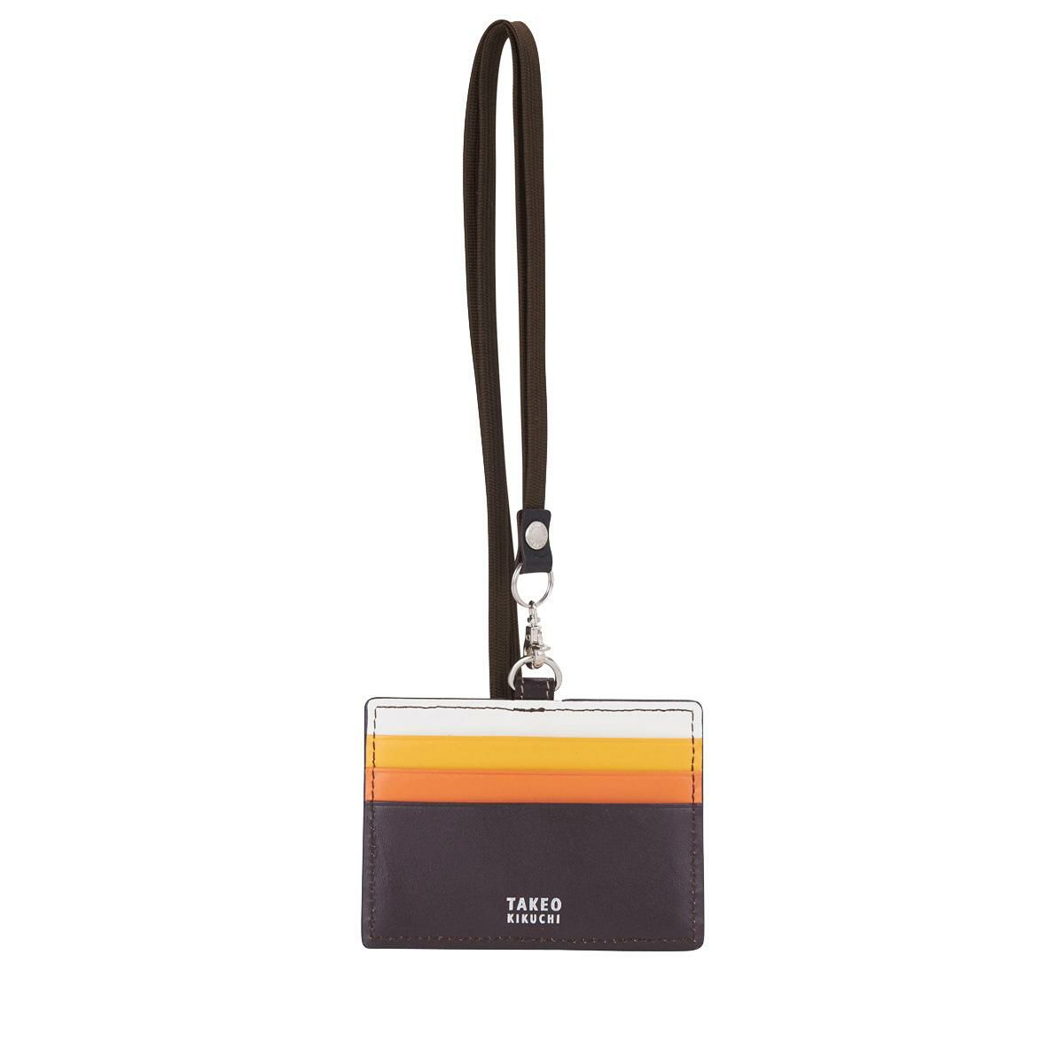 タケオキクチ シグマ パスケース 定期入れ 名刺入れ 型押しレザー ボルドー 