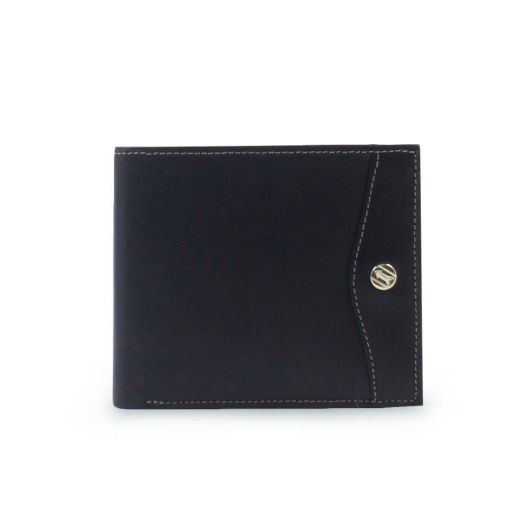 黒 レザー 二つ折り財布 ゴールド金具 ブラック二つ折り財布 ゴールド金具付き