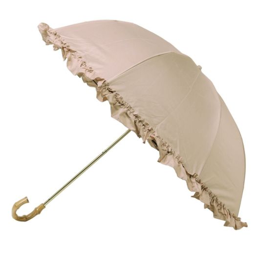【20S】ピンクトリック 折りたたみ傘 完全遮光 2段折 フリル