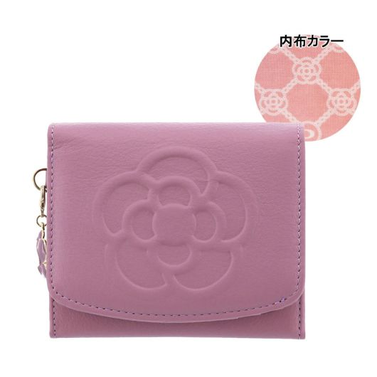 【りい 】新品 クレイサスビッグカメリア ワッフル レザーフラップ長財布 CLATHAS クレイサス 財布 長財布 フラップ 本革 ワッフル レザー