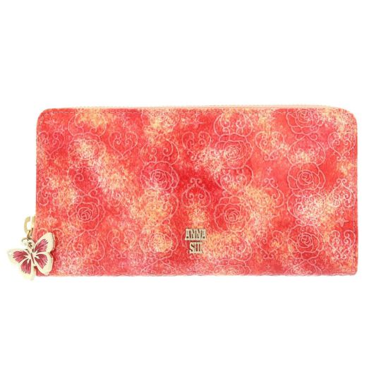 新品 アナスイ 長財布 L字ファスナー ローズハート 本革 エナメル